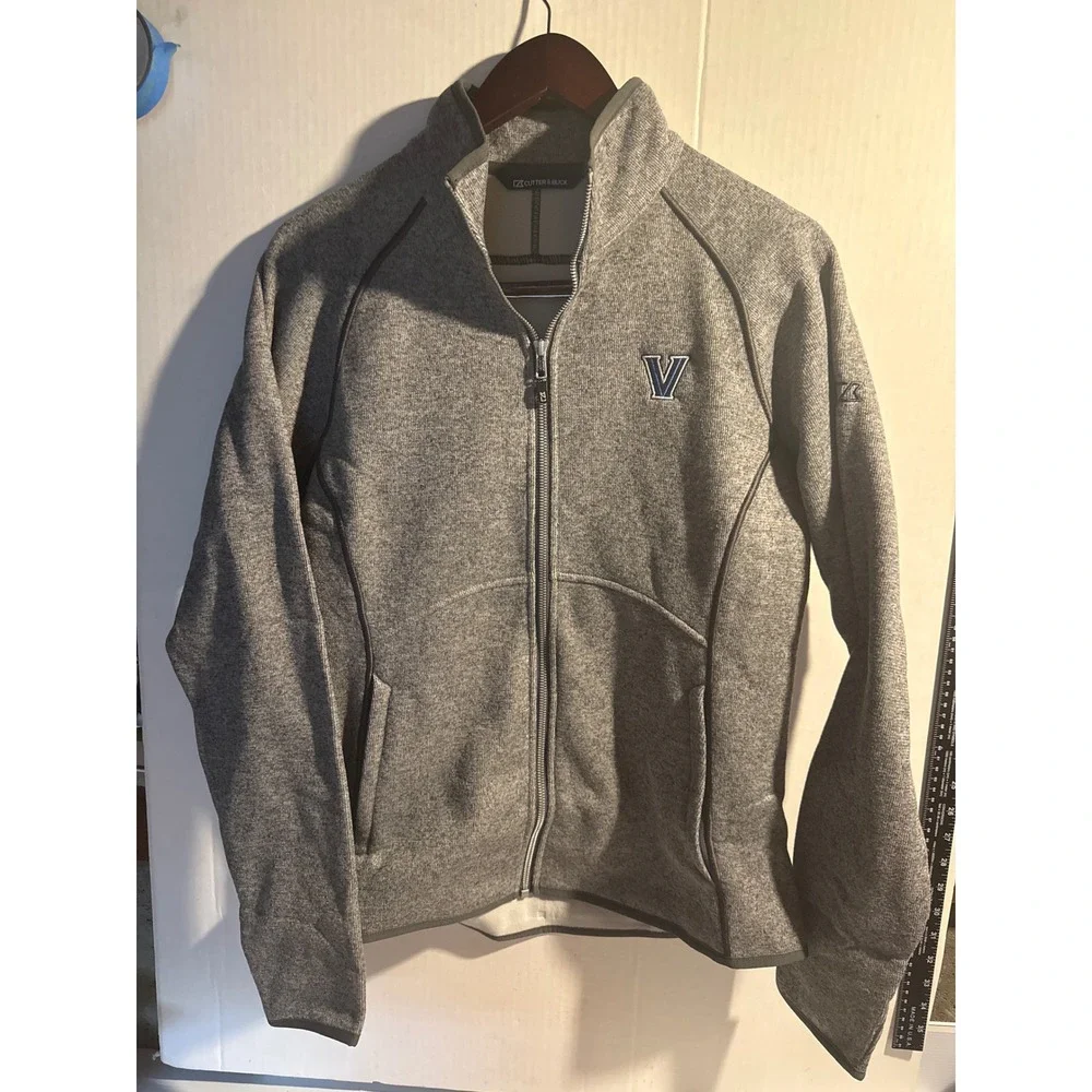 Cutter & Buck Villanova University Women Gray Full Zip Knit‎ Jacket Size M